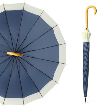 Promotional Customized Big Size Straight Umbrella with Wooden Handle in High Quality